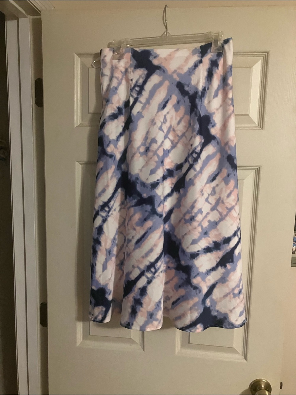She + Sky A-Line Tie-Dye Skirt in Pink and Navy